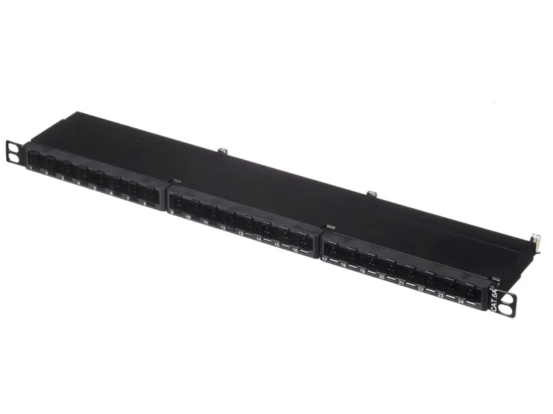 Патч-панель FTP, 19", 24 порта RJ45, cat.6а, 0,5U, Dual Type IDC, NETKO Expert СКС
