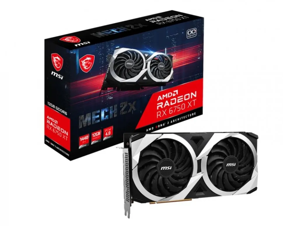 Видеокарта PCIE16 RX6750XT 12GB GDDR6 RX 6750 XT MECH 2X 12G OC MSI