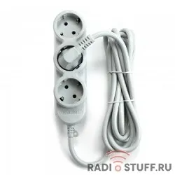 PowerCube Удлинитель бытовой (PC-Y-5-32-5) 10А, 5м, 3 роз.с/з+2 роз.б/з,2200Вт, 1,00 мм2   