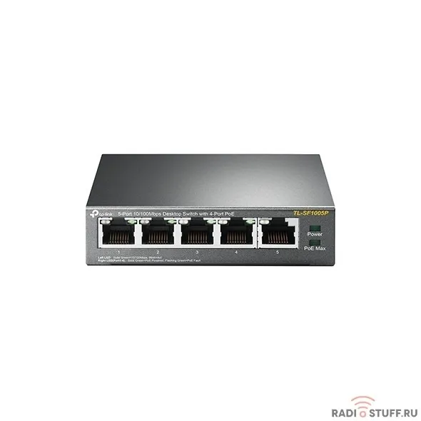 TP-Link TL-SF1005P 5-портовый 10/100 Мбит/с настольный коммутатор с 4 портами PoE SMB