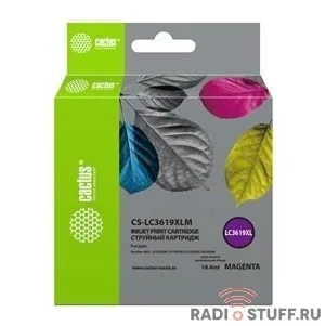 Картридж струйный Cactus CS-LC3619XLM пурпурный (18.4мл) для Brother MFC-J2330DW/J2730DW/J3530DW/J3930DW