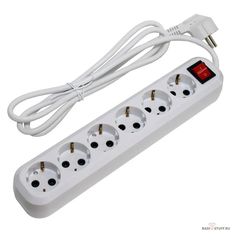 5bites SP6W-318 Сетевой фильтр 6S / 3*1.5MM2 / 16A / ABS / 1.8M / WHITE