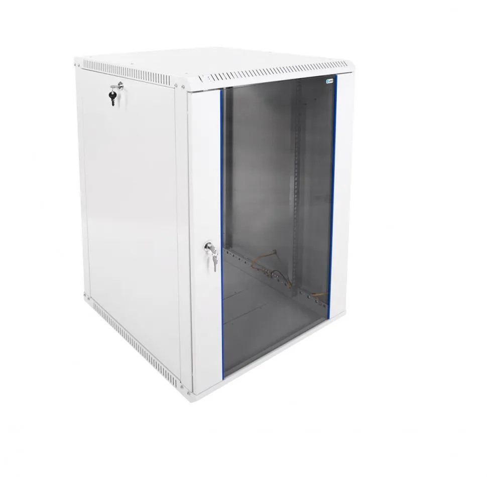 Шкаф телекоммуникационный настенный разборный ЭКОНОМ 18U (600 × 650) дверь стекло, цвет черный