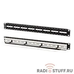 Патч-панель высокой плотности 19", 1U, 48 портов, cat.5e, Dual Type, Hyperline