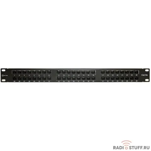 Патч-панель UTP, 19", 1U, cat.5e, 48 портов, Dual Type, 5bites