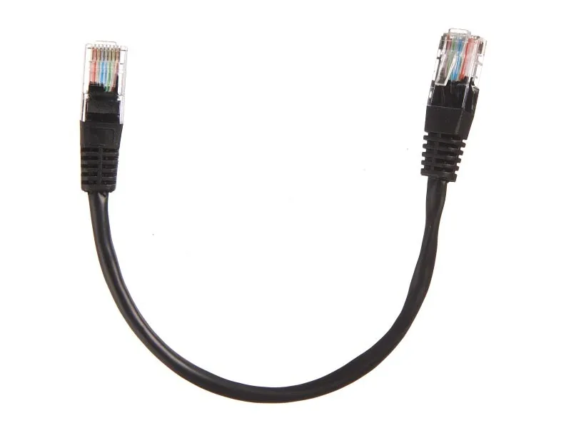 Патч-корд Technolink UTP4 cat 5e, 0,25м, ВС, LSZH, черный, литой коннектор