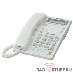 Panasonic KX-TS2365RUW (белый) {16-зн ЖКД, однокноп.набор 20 ном., автодозвон, спикерфон }