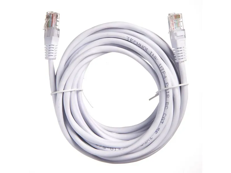 Патч-корд Technolink UTP4 cat 5e, 5,0м, ВС, LSZH, белый, литой коннектор