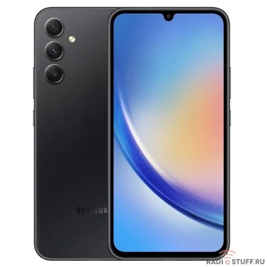 Смартфон Samsung SM-A346E Galaxy A34 5G 128Gb 6Gb графит моноблок 3G 4G 2Sim 6.6" 1080x2340 Android 13 48Mpix 802.11 a/b/g/n/ac NFC GPS GSM900/1800 GSM1900 Protect microSD max1024Gb