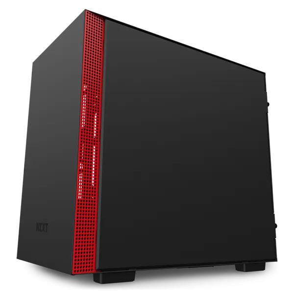 NZXT CA-H210I-BR H210i Mini ITX Black/Red Chassis with Smart Device 2, 2x120mm Aer F Case Fans, 1xLED Strip