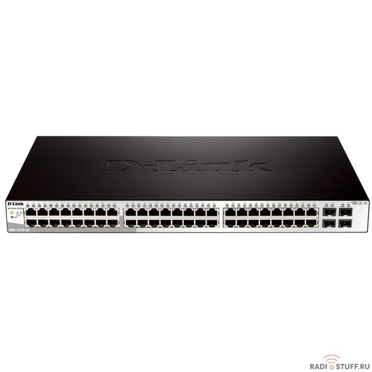 D-Link DGS-1210-52/F2A Настраиваемый коммутатор WebSmart с 48 портами 10/100/1000Base-T и 4 комбо-портами 100/1000Base-T/SFP