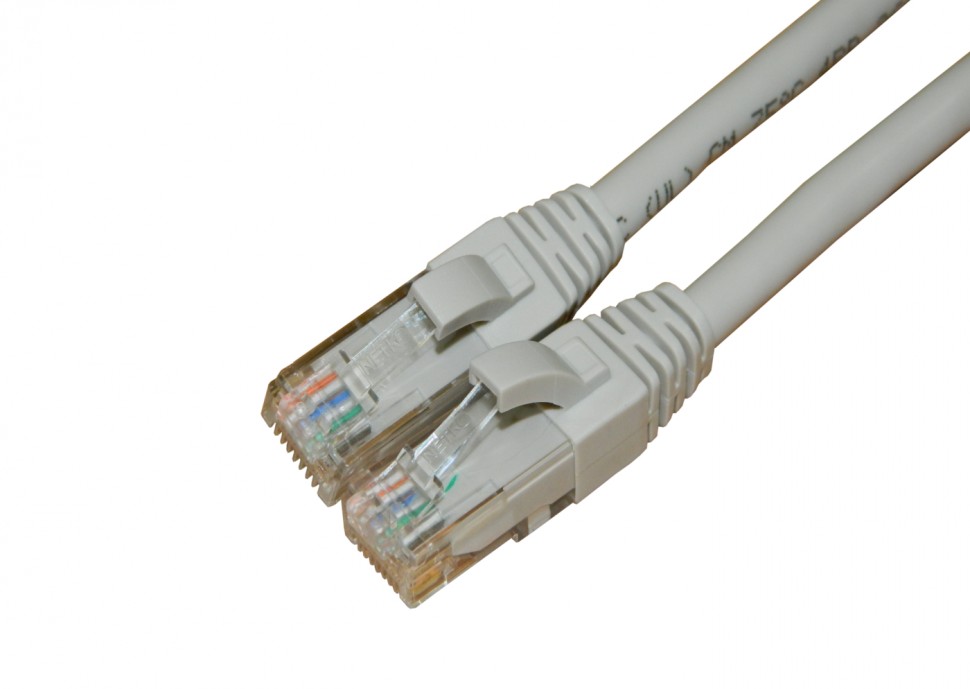 Патч-корд UTP4 cat.6, 5.0м, литой коннектор, серый, Netko CKC