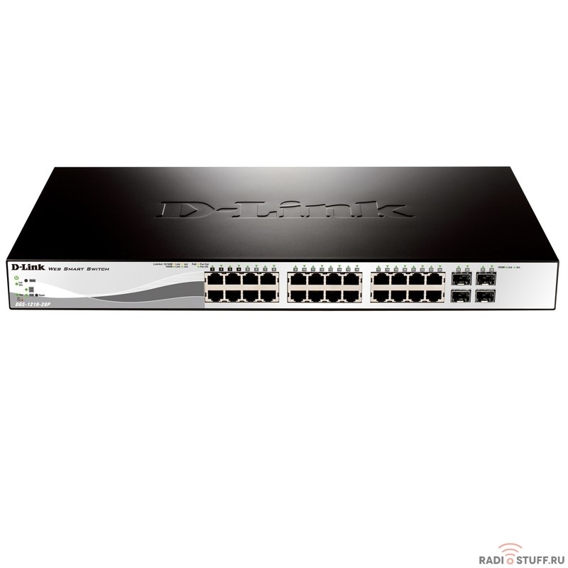 D-Link DGS-1210-28/ME/B1A Управляемый коммутатор 2 уровня с 24 портами 10/100/1000Base-T и 4 портами 1000Base-X SFP