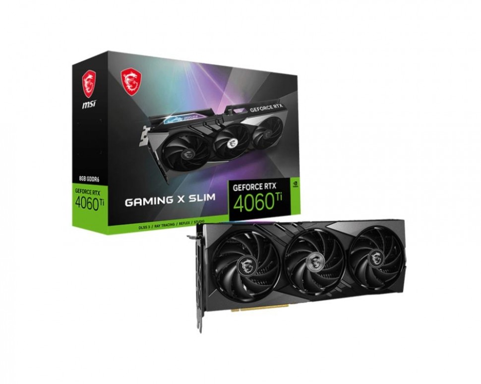 Видеокарта MSI 8 Гб GDDR6 128 бит PCIE 4.0 16x GPU 1920 МГц 3xВыход HDMI 1xВыход DisplayPort 4060TIGAMINGXSLIM8G