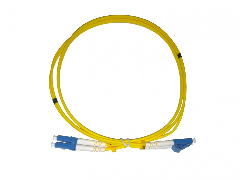 Патч-корд оптический соединительный LC-LC/UPC SM Duplex 3.0мм 9/125, 1м, LSZH