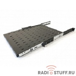 Hyperline TSS3-600-RAL9004 Полка выдвижная c 19'' креплением, глубина 600 мм, нагрузка до 20 кг, для шкафов TTB глубиной 800-1200мм, цвет черный (RAL 9004) 