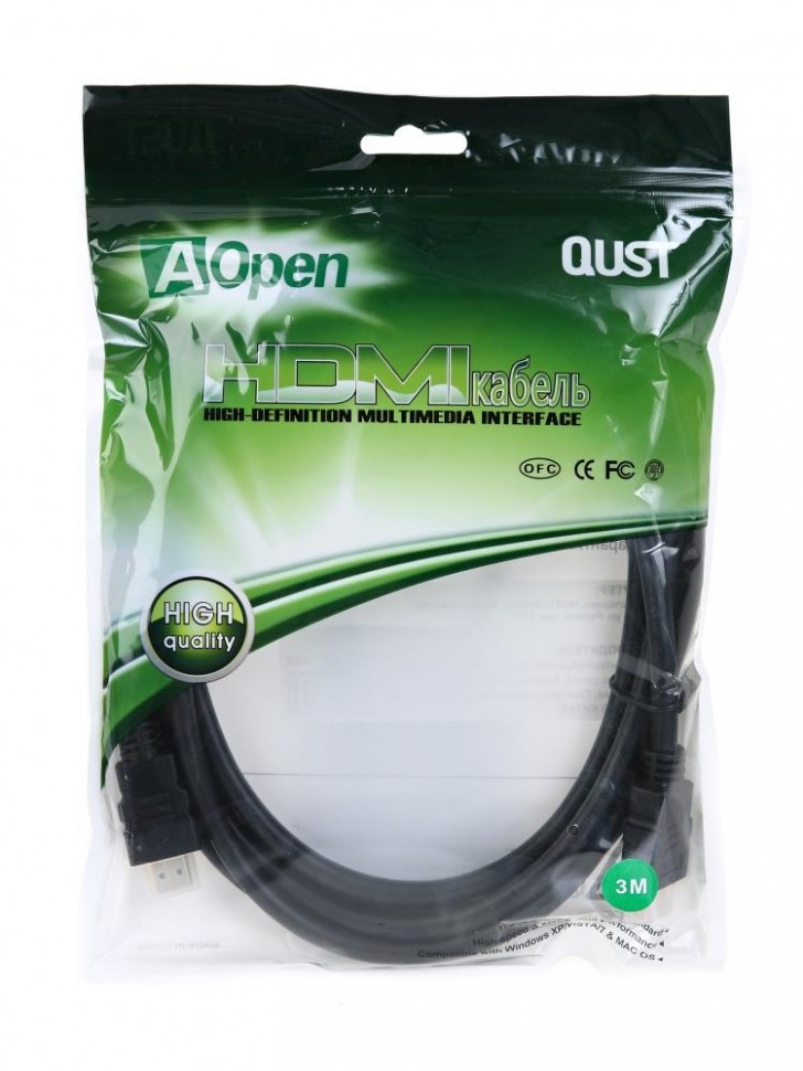 Кабель HDMI-HDMI 3M V2.0 ACG711-3M AOPEN