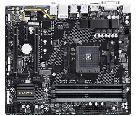 Материнская плата AMD B350 SAM4 MATX GA-AB350M-DS3H V2 1.1 GIGABYTE