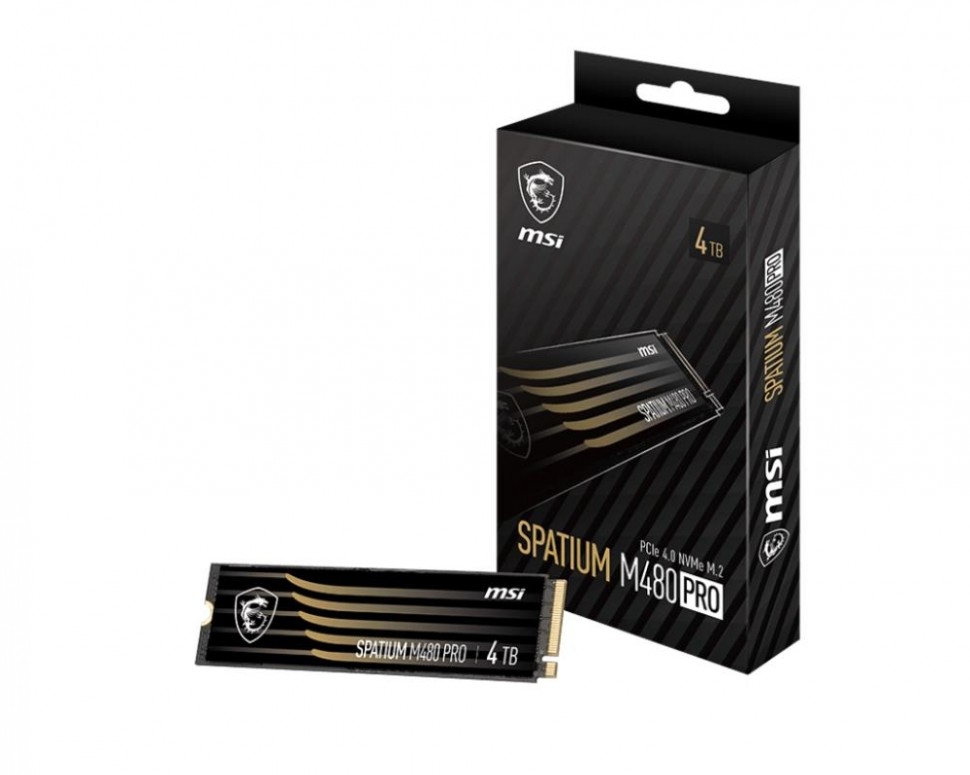 SSD MSI SPATIUM M480 4TB 3D NAND Скорость записи 5500 Мб/сек. Скорость чтения 7000 Мб/сек. TBW 3000 Тб Время наработки на отказ 1600000 ч. S78-440R050-P83