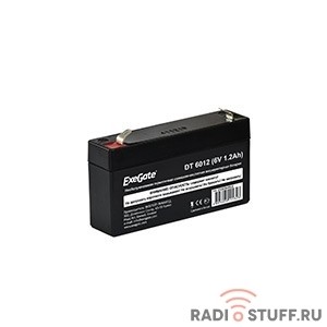 Exegate EX282944RUS Аккумуляторная батарея DT 6012 (6V 1.2Ah, клеммы F1)