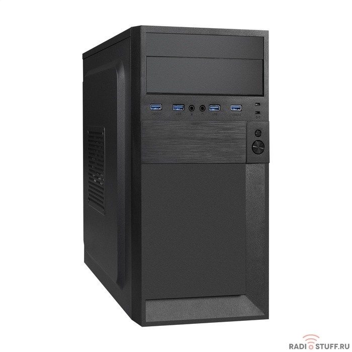 Exegate EX291149RUS Корпус Minitower ExeGate BAA-105U4-01 (mATX, без БП, 4*USB3.0, HD аудио, черный)