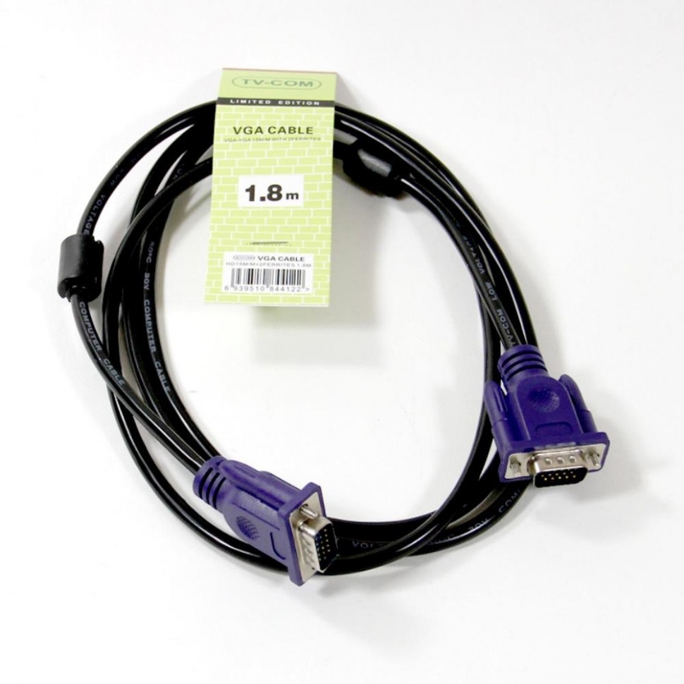 Кабель SVGA 15M-15M 1.8M QCG120H-1.8M TV-COM