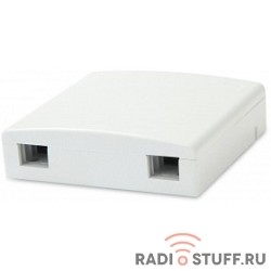 Hyperline FO-WB86-FTTH-2UN-WH Оптическая абонентская розетка (без адаптера), совместима с адаптерами SC/­DLC, 2 порта, 86 мм х 86 мм х 25 мм