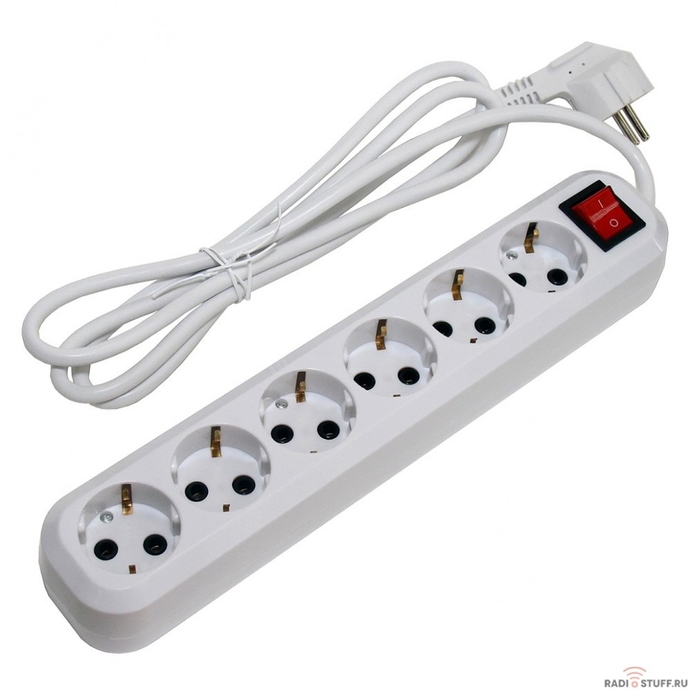 5bites SP6W-330 Сетевой фильтр 6S / 3*1.5MM2 / 16A / ABS / 3M / WHITE