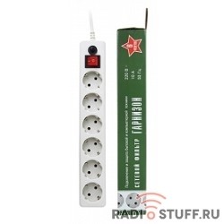 Gembird Сетевой фильтр Гарнизон EHW-15 5.0 м 6 розеток белый