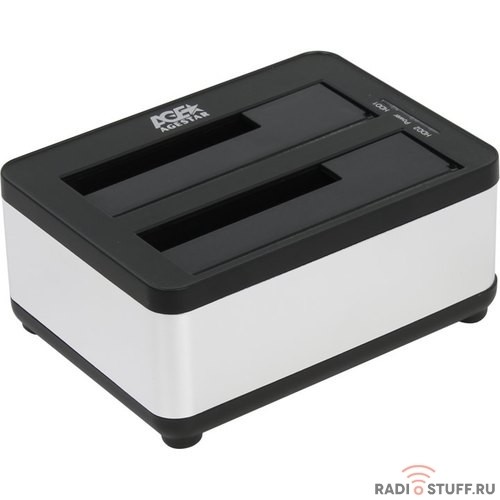 AgeStar 3UBT8 (SILVER) Док станция для HDD 2.5"/3.5" SATA clone, USB3.0, пластик+алюминий, серебристый,