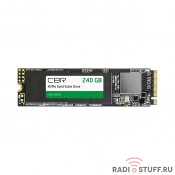 CBR SSD-240GB-M.2-LT22, Внутренний SSD-накопитель, серия "Lite", 240 GB, M.2 2280, PCIe 3.0 x4, NVMe 1.3, SM2263XT, 3D TLC NAND, R/W speed up to 2000/1300 MB/s, TBW (TB) 120