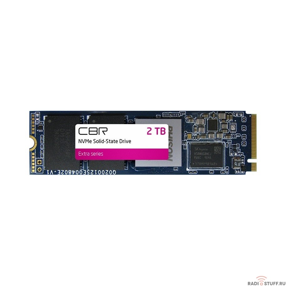 CBR SSD-002TB-M.2-EX22, Внутренний SSD-накопитель, серия "Extra", 2000 GB, M.2 2280, PCIe 4.0 x4, NVMe 1.3, Phison PS5016-E16, 3D TLC NAND, DRAM, R/W speed up to 4950/4350 MB/s, TBW (TB) 2000